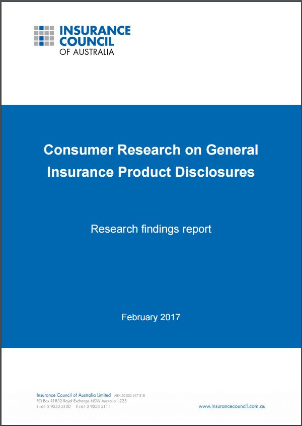 Consumer Research on General Insurance Product Disclosures